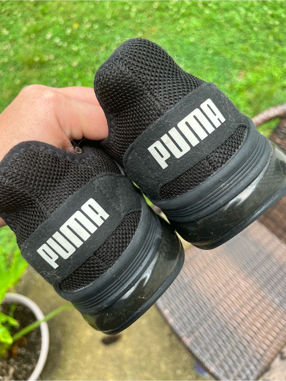 Puma Black Mesh Lace-Up Athletic Sneakers - Picture 2 of 6